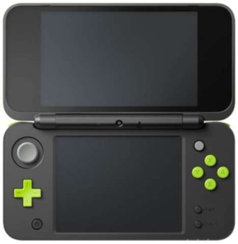 NEW 2DS XL Console, W/ AC Adapter, Black & Lime Green, Unboxed